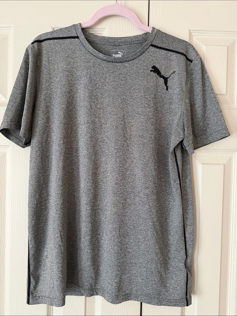 Puma Gray Heather Short-Sleeve Athletic Tee